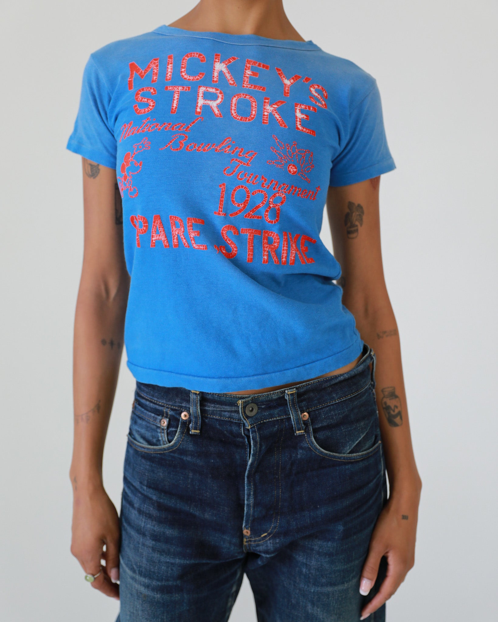 Mickey Bowling T-Shirt (Blue)