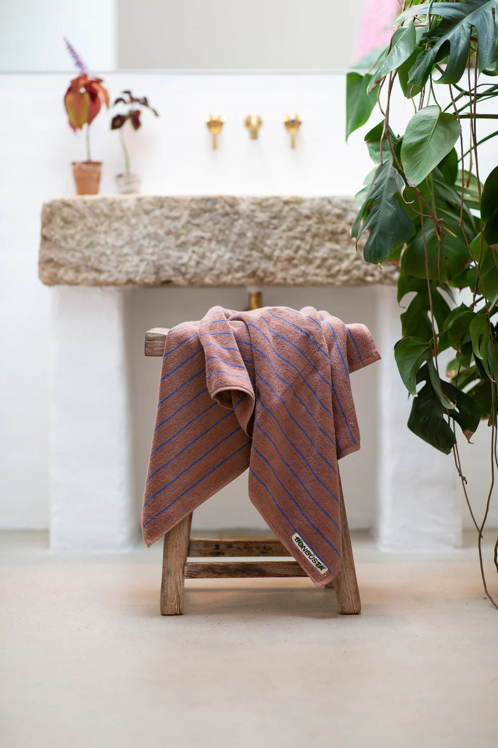 Bongusta Naram Towel - Camel and Ultramarine