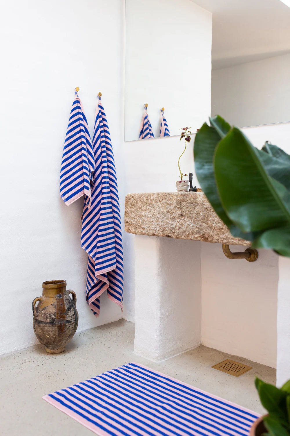 Bongusta Naram Towel - Blue and Rose