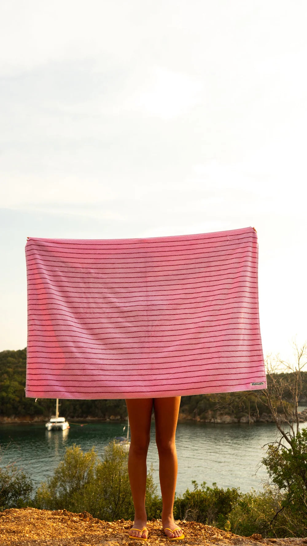 Bongusta Naram Towel - Baby Pink and Ski Patrol