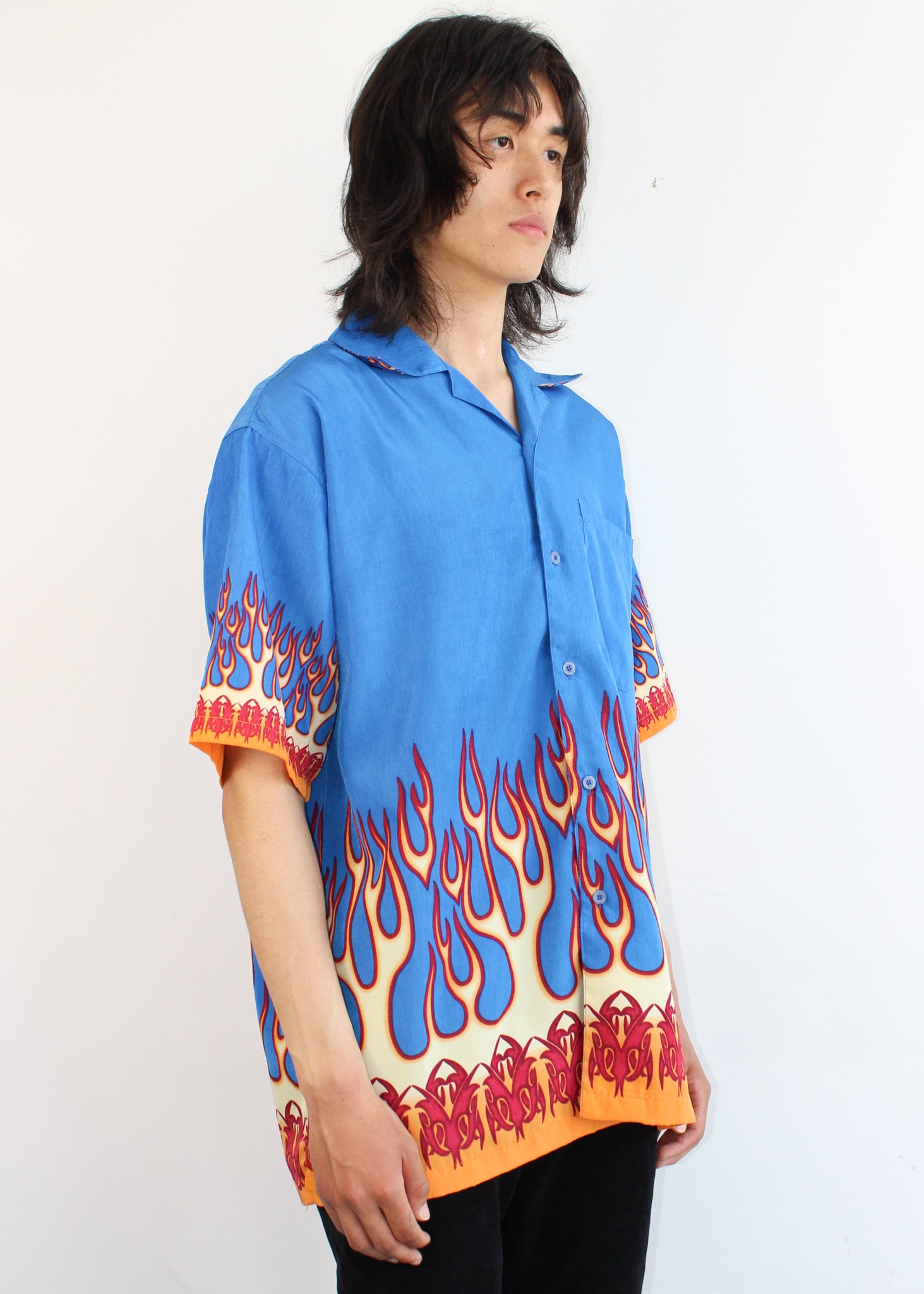 Flame Graphic Button Up (L)